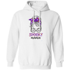 Spooky Mama, Halloween Party, Messy Buns Halloween Pullover Hoodie