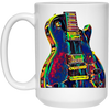 Metal Rock Music Lead Colors, Electric Guitar, Musician Player, Colorful Guitar, Guitarist White Mug