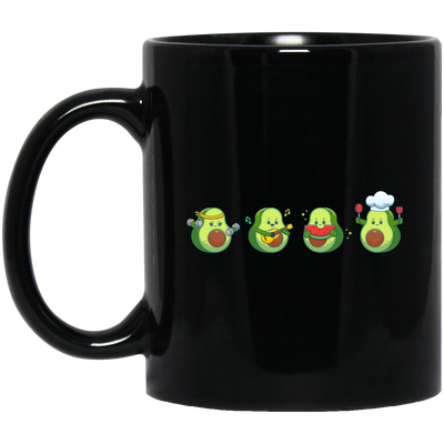 Avocado, Cute Avocado, Love Avocado, Avocado Lover Black Mug