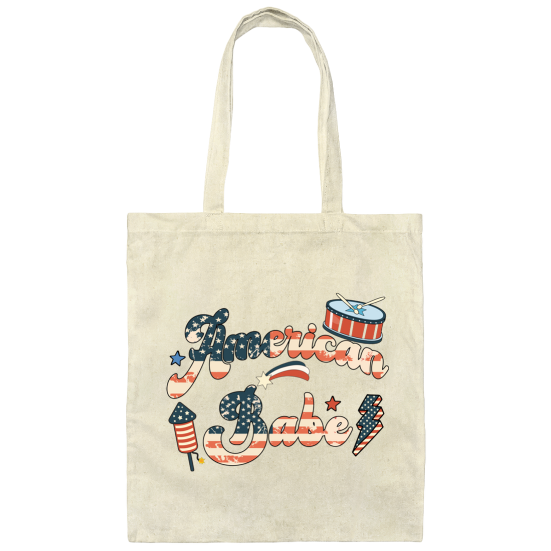 American Babe, Drummer, Firework, American Holiday Canvas Tote Bag