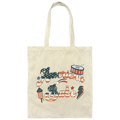American Babe, Drummer, Firework, American Holiday Canvas Tote Bag