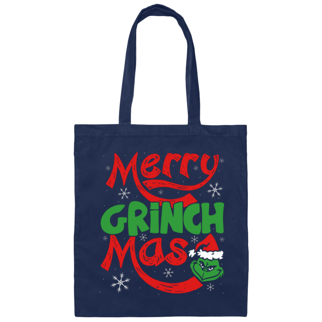Merry Grinch Mas, Merry Christmas, Grinch Xmas, Funny Grinch, Trendy Halloween Canvas Tote Bag