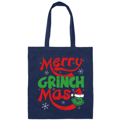 Merry Grinch Mas, Merry Christmas, Grinch Xmas, Funny Grinch, Trendy Halloween Canvas Tote Bag