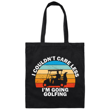 Retro I Couldn't Care Less I'm Going Golfing Golf Canvas Tote Bag