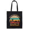 Retro Introverted But Willing To Discuss Plants Gift Canvas Tote Bag