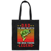 Love Fish, Dad The Man, Dad The Myth, The Bass Fishing Legend Gift Canvas Tote Bag