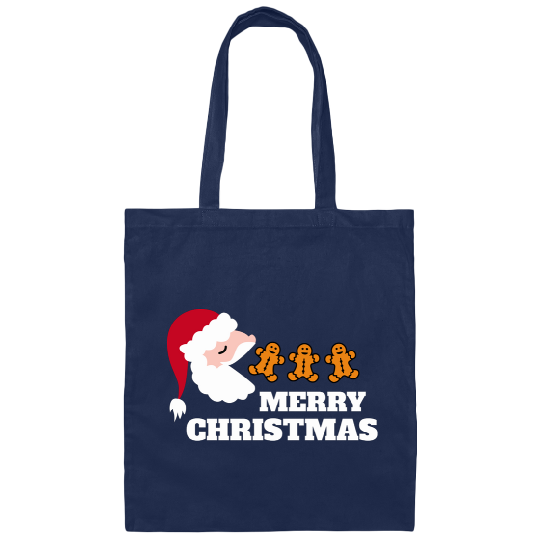 Merry Christmas, Santa Claus, Santa Pacman, Gingerbread Canvas Tote Bag