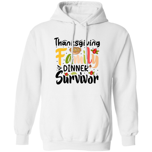 Thanksgiving Family Dinner Survivor, Thankful, Fall Season Pullover Hoodie