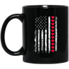 Love American, American Flag, American Lover, Heart Flag Black Mug