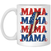 Mama American, Flash American, Peace And Star American White Mug