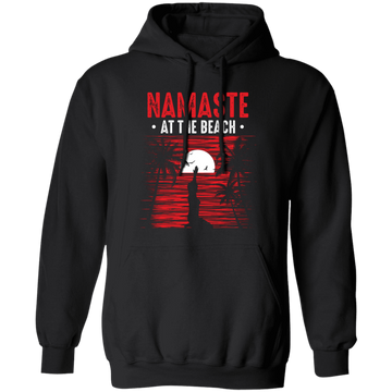 Namaste At The Beach, Retro Yoga, Yoga On Seaside Pullover Hoodie