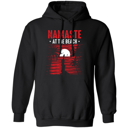 Namaste At The Beach, Retro Yoga, Yoga On Seaside Pullover Hoodie