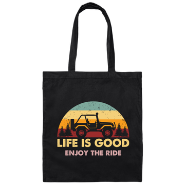 Life Is Good, So Please Enjoy The Ride With Jeep Wragler Engine Canvas Tote Bag