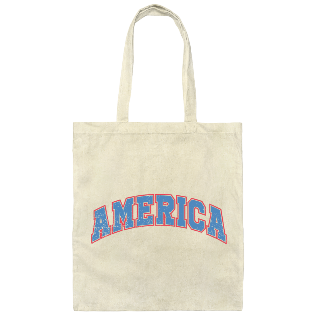 America Text, American Patriotic, 4th July Retro, 4th July Canvas Tote Bag