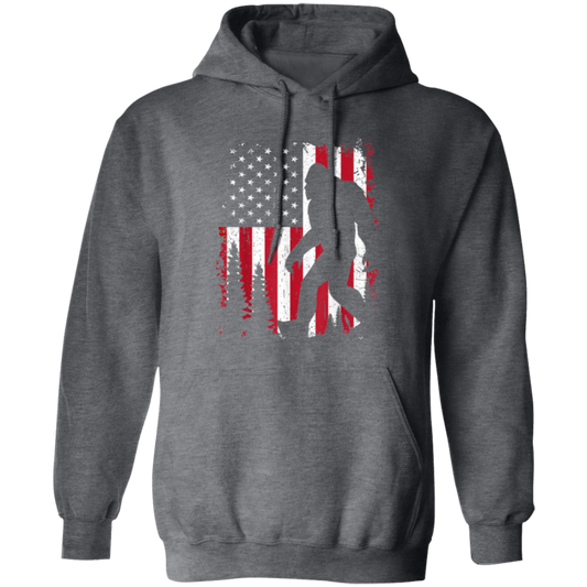 Bigfoot 4th Of July, American Love, USA Flag, Patriotic Gift Pullover Hoodie