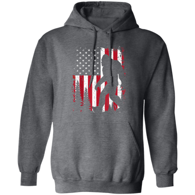 Bigfoot 4th Of July, American Love, USA Flag, Patriotic Gift Pullover Hoodie