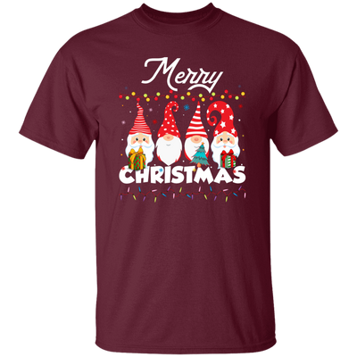 Gnome Xmas, Set Of Gnome, Cute Gnome, Xmas Lights, Merry Christmas, Trendy Christmas Unisex T-Shirt