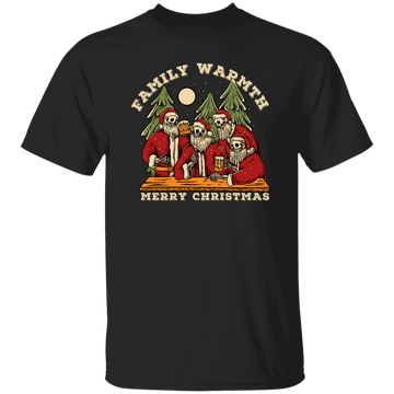 Family Wamth, Merry Christmas, Skeleton Santa Family Unisex T-Shirt