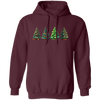 Xmas Tree, Set Of Christmas Trees, Four Xmas Trees, Merry Christmas, Trendy Chrismas Pullover Hoodie