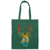 Head Deer Vinatge Head Deer Design For Animal Lover Canvas Tote Bag