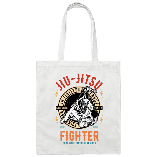 In Jiu Jitsu We Trust World Wide, Fighter Strength, Dignity Champ, Fighter Technique, Strength Combat Sport Canvas Tote Bag
