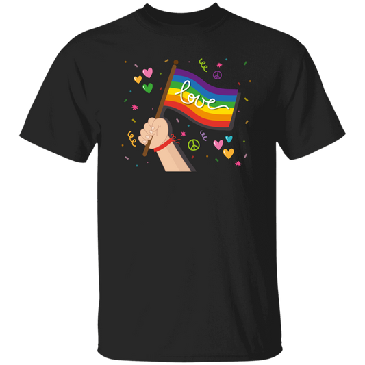 Pride Month, LGBT Gifts, LGBT Flag, Love And Peace Unisex T-Shirt