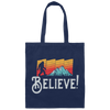 Retro Bigfoot, Believe Bigfoot Sasquatch, Retro Bigfoot Love Gift Canvas Tote Bag