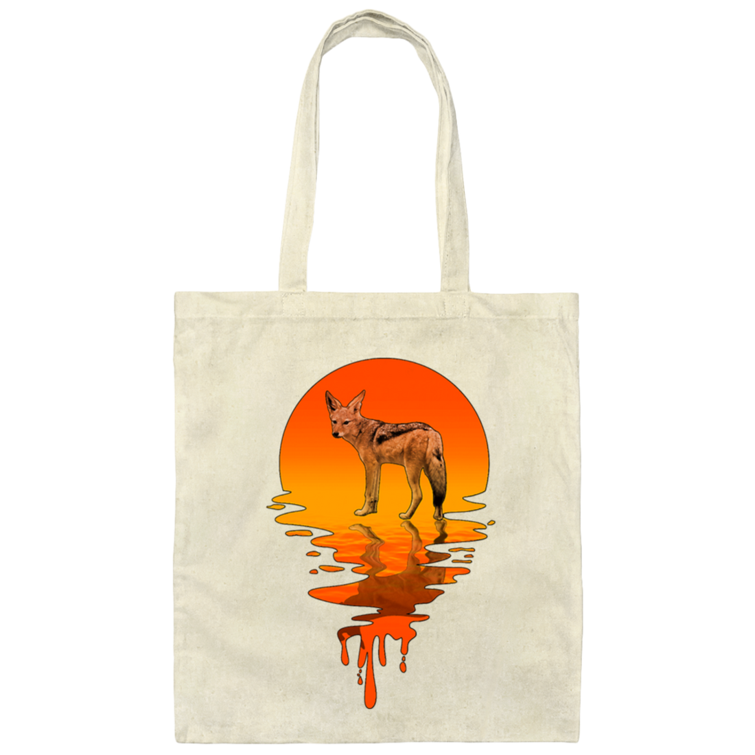 Vintage Retro Style Jackal, Style Of Music Vintage Canvas Tote Bag