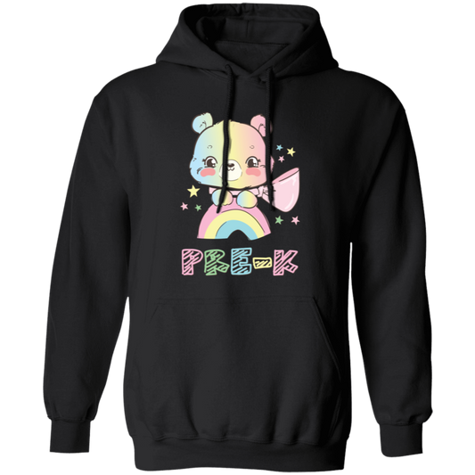 Bear Pre-K, Cute Bear, Cute Teddy, Rainbow Pre-K Pullover Hoodie