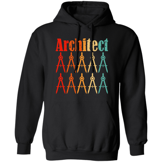 Architecture Student, Architect Compass Retro, Love Math, Love Compass Pullover Hoodie