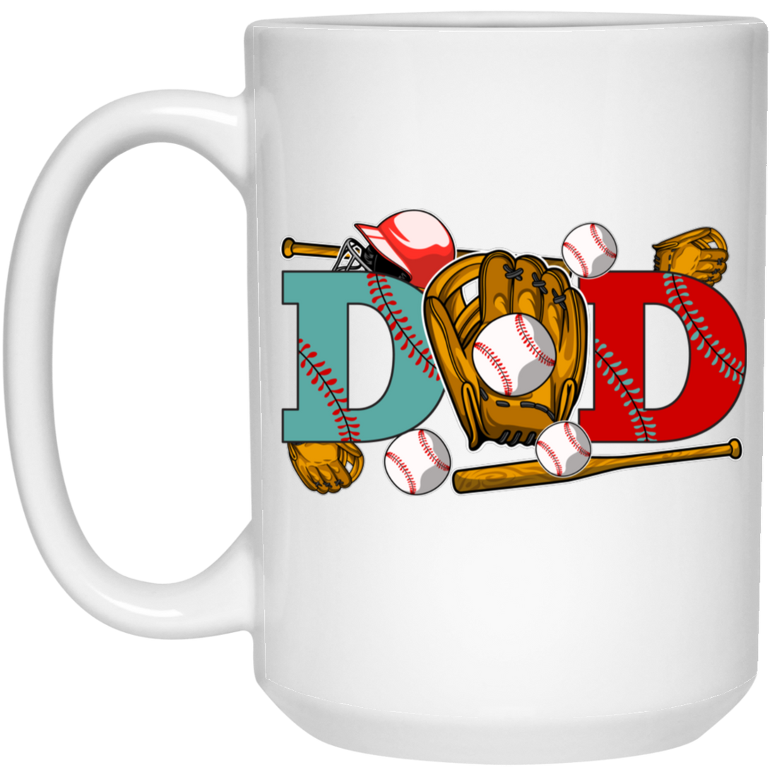 Dad Lover, Father's Day Gift, Love Baseball, Baseball team White Mug