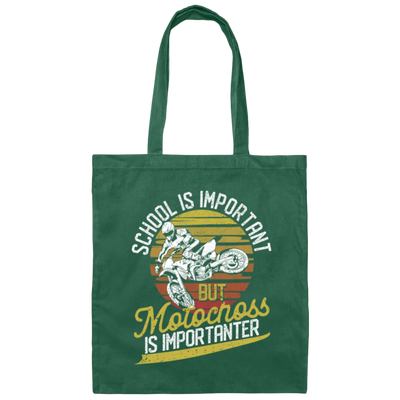 School Is Important, But Motocross Is Importanter Canvas Tote Bag