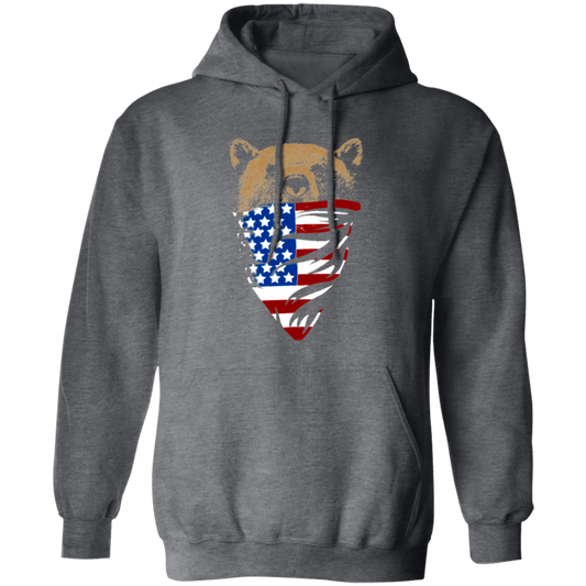 American Wolf, Wolf Lover Gift, Best Wolf, American Flag, Love Dog Pullover Hoodie