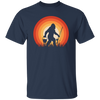 Big Foot Silhouette, Retro Big Foot, Big Foot Fishing Unisex T-Shirt