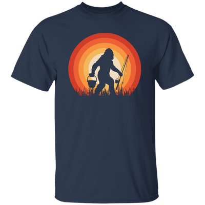 Big Foot Silhouette, Retro Big Foot, Big Foot Fishing Unisex T-Shirt