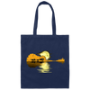 Love Guitar, Guitar Lake Shadow, Moon Lake Night Mathmetics Guitar Awesome Canvas Tote Bag
