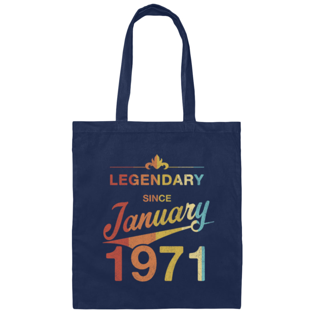 Retro Legendary Since January 1971, 50th Birthday Gift Canvas Tote Bag