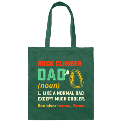 Dad Rock Climbing Shirt, Vintage Mountain Climbing Tools Canvas Tote Bag
