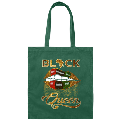 Love Black Gift Black Queen African Pan Flag Red Green Sexy Lips Canvas Tote Bag