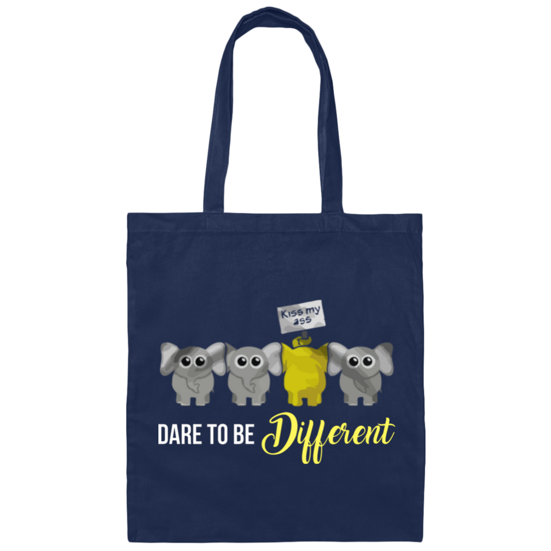 Elephant Lover Gift, Dare To Be Different, Different Elephant, Cute Gift Canvas Tote Bag
