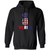 Pineapple America, American Flag, 4th July Anniversity, Pineapple Gift Pullover Hoodie