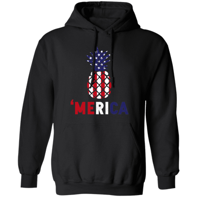 Pineapple America, American Flag, 4th July Anniversity, Pineapple Gift Pullover Hoodie