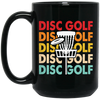 Disc Golf Game, Retro Disc Golf, Through The Disc To The Basket Black Mug