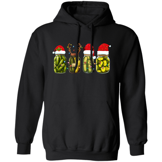 Cucumber Pickles, Pickle Bottles, Pickles Christmas, Merry Christmas, Trendy Chrismas Pullover Hoodie