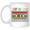 Best Of 2002, 18th Birthday Gift, Retro Cassette Lover, Love Cassette White Mug