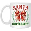 Santa University, Est 1836, Christmas Bow, Merry Christmas White Mug