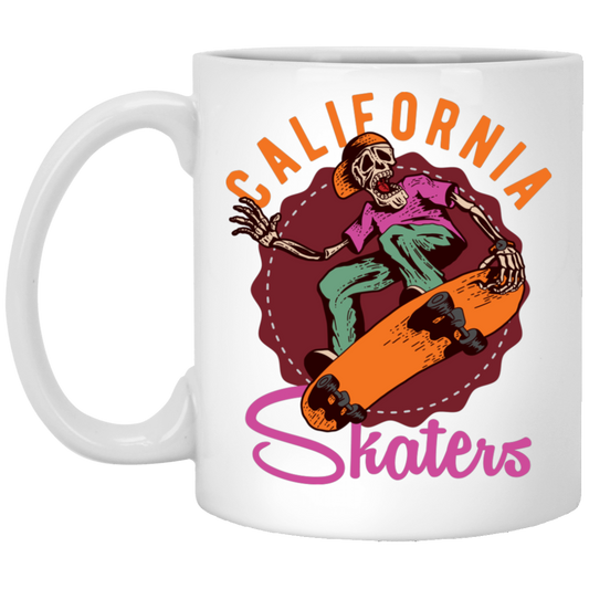 California Skaters, Skating, Hippie Skate, Skate Surfing White Mug