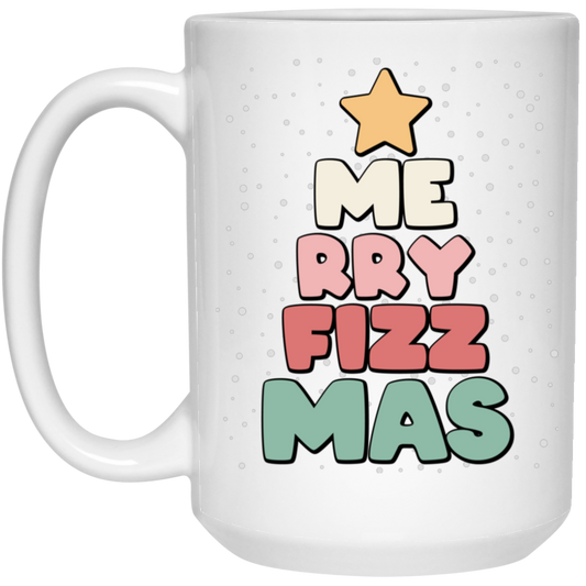 Merry Fizz Mas, Merry Christmas Tree, Cute Fizz Mas, Love Arbonne, Merry Christmas, Trendy Christmas White Mug