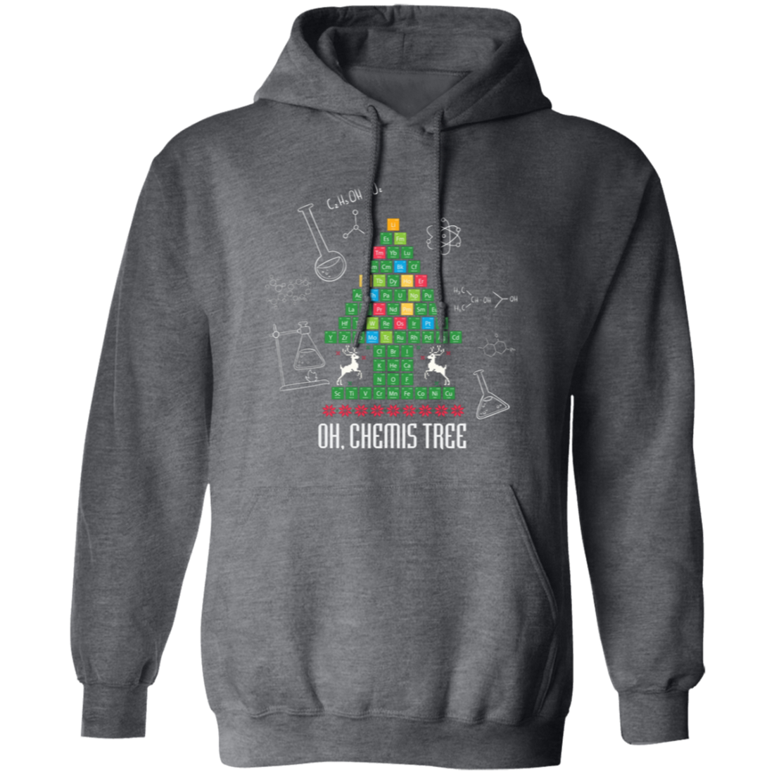 Oh Christmas, Chemis-Tree, Chemical Xmas, Chemical Board, Merry Christmas, Trendy Christmas Pullover Hoodie