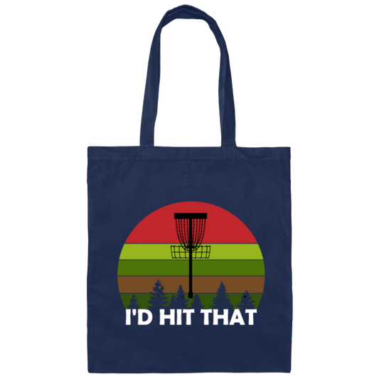 I would Hit That Disc Golf Retro, Vintage Golf Funny Canvas Tote Bag